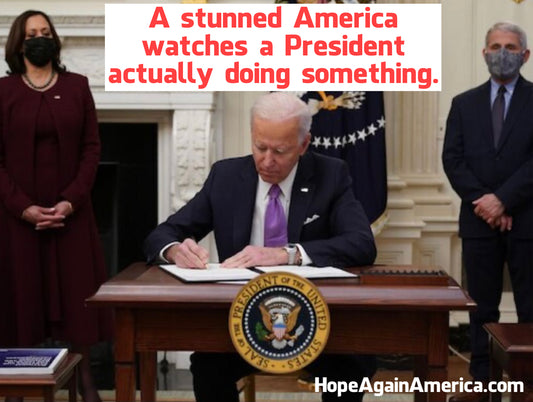 A stunned America watches a President actually doing something.
