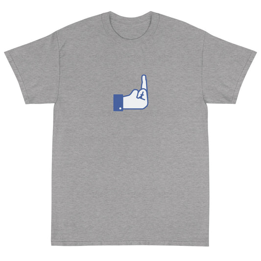 Middle Blue Finger - Short Sleeve T-Shirt - Unminced Words