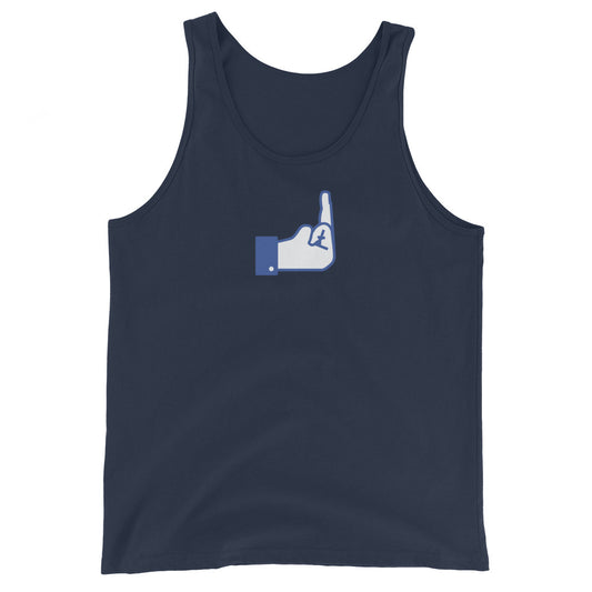 Middle Blue Finger - Unisex Tank Top - Unminced Words