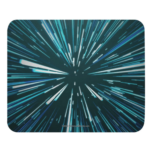 Hyperspace Deluxe - Blue Mouse pad - Unminced Words