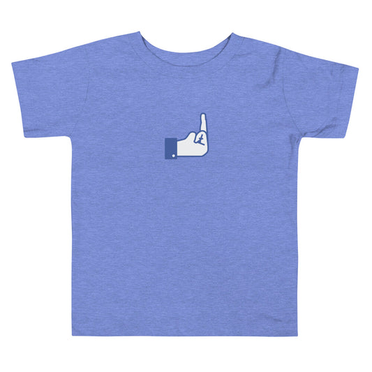 Middle Blue Finger - Toddler Short Sleeve Tee - Unminced Words
