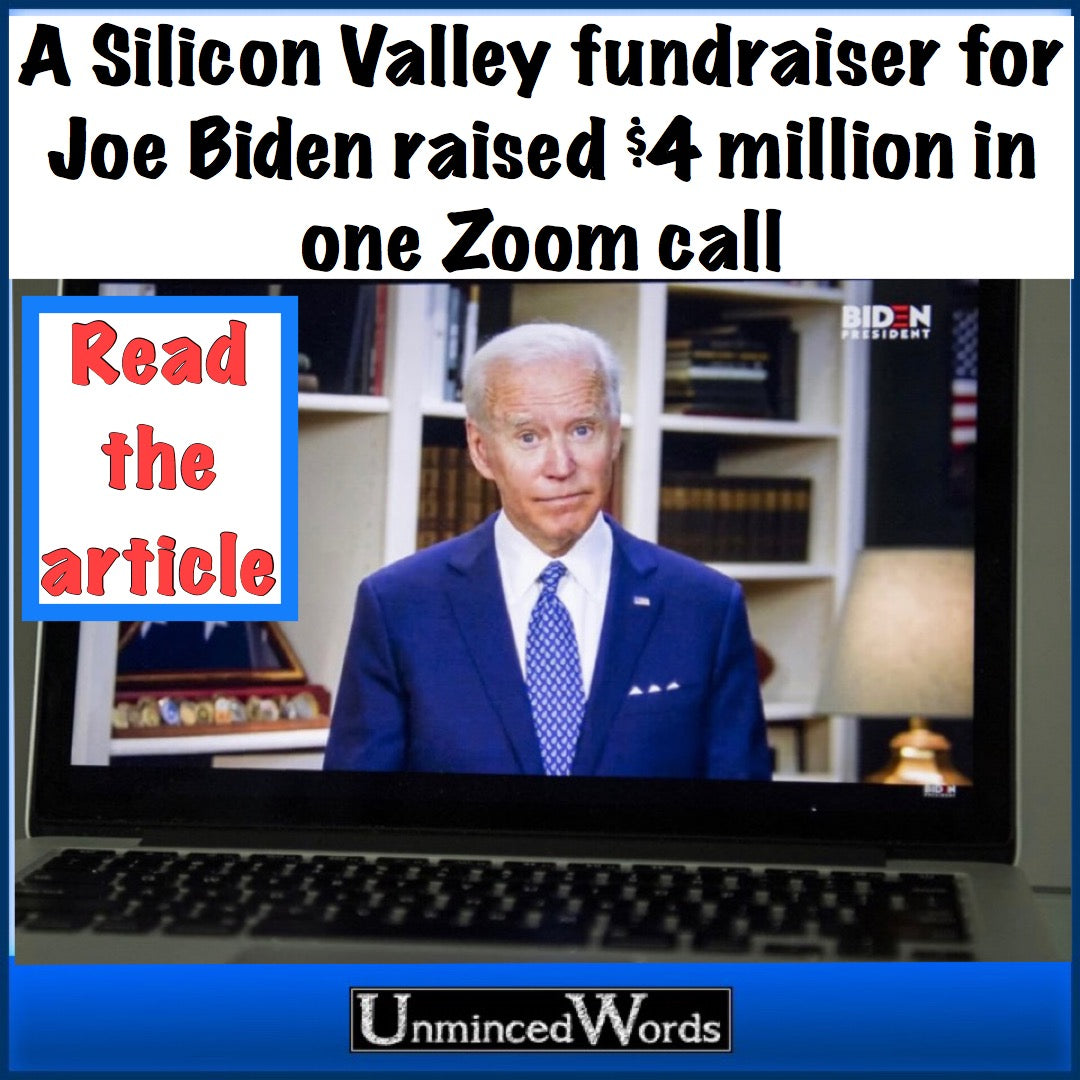 A Silicon Valley fundraiser for Joe Biden raised $4 million in one Zoom call